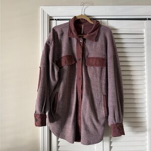 Free People Mauve Button-Up Jacket